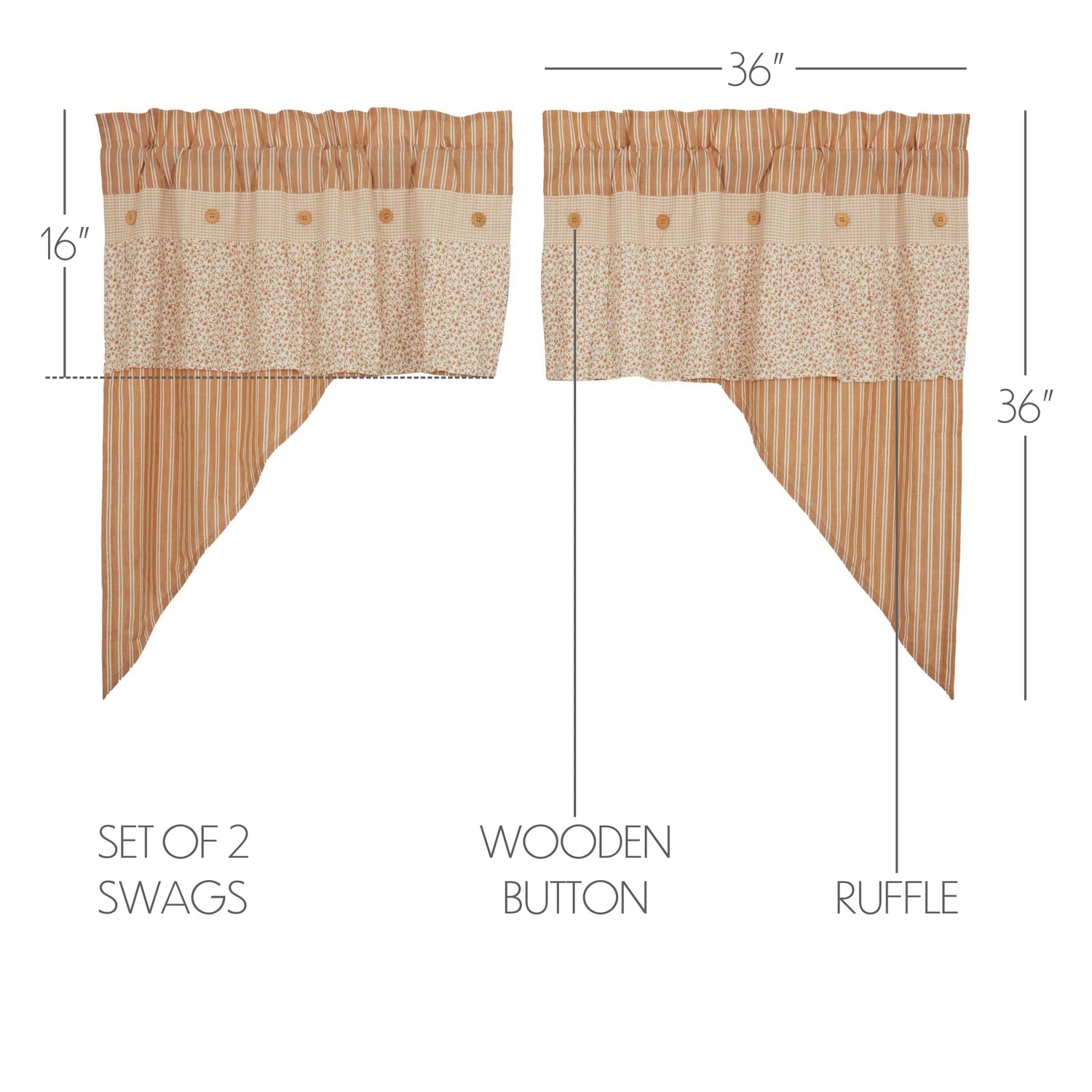 Camilia Ruffled Curtain Set