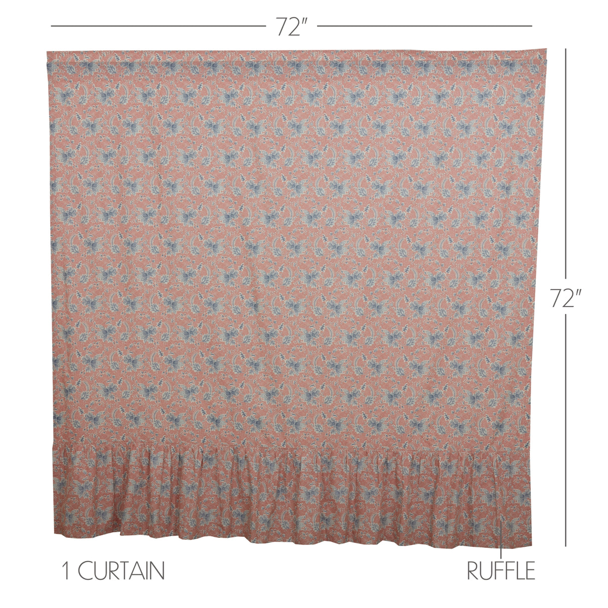 Kaila Floral Ruffled Shower Curtain 72x72