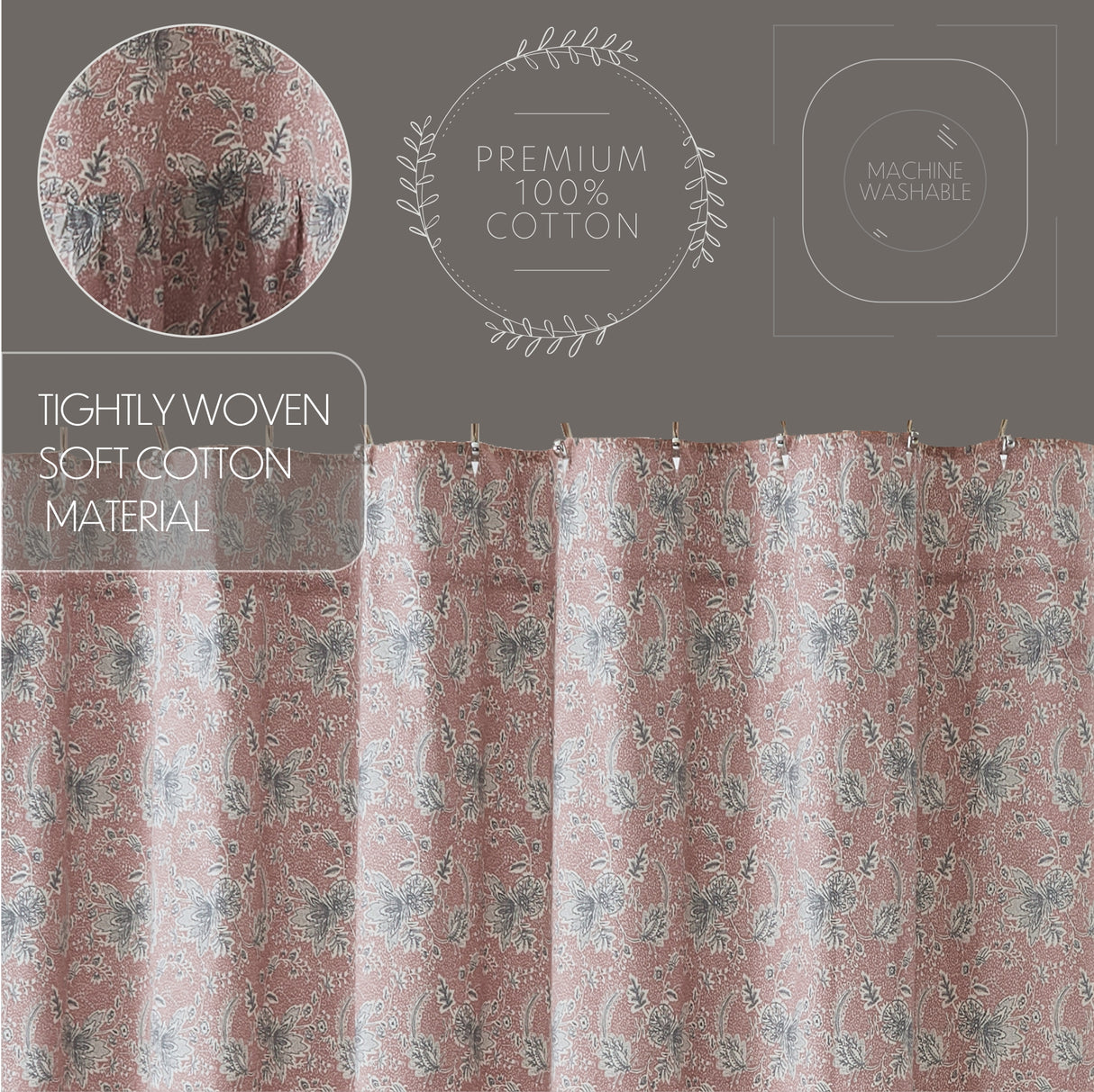 Kaila Floral Ruffled Shower Curtain 72x72