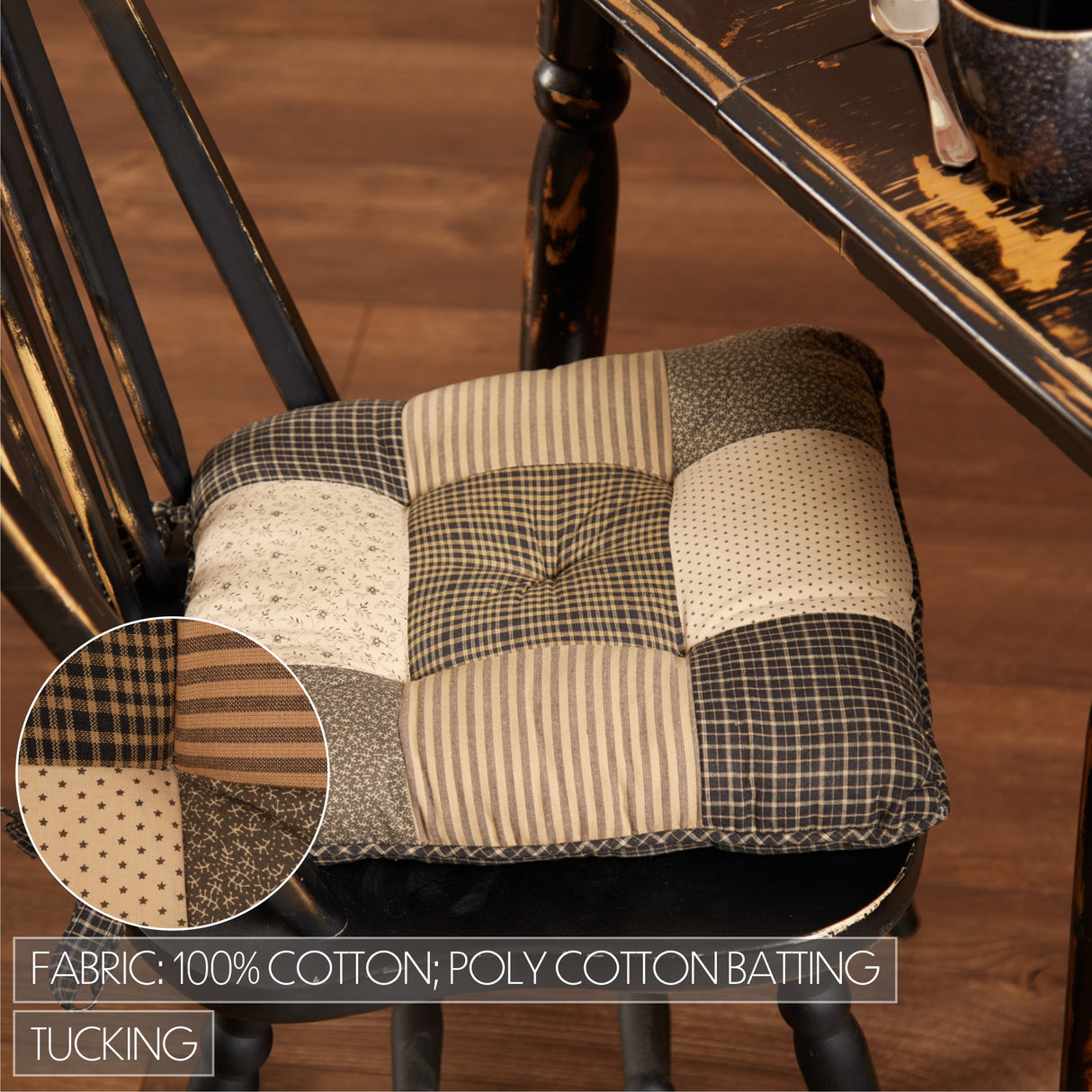 Kettle Grove 14 Inch Patchwork Chair Pad