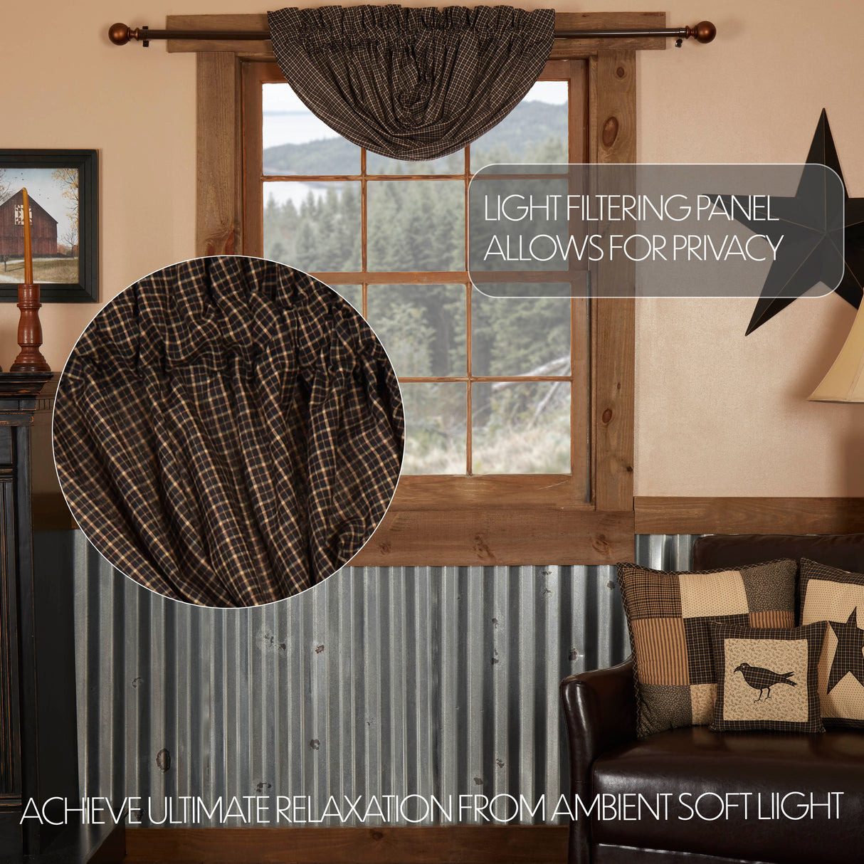 Kettle Grove Plaid Balloon Valance 15x60