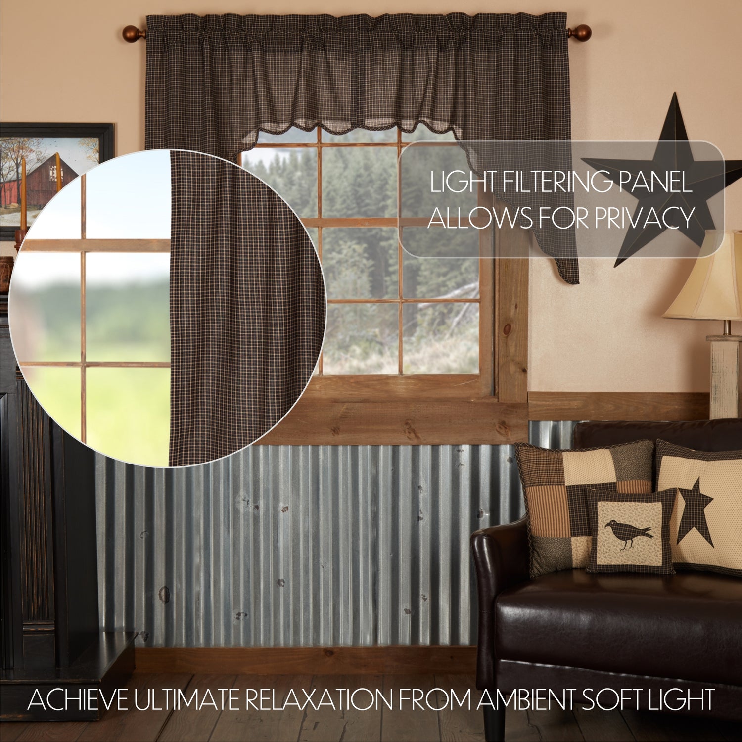 Kettle Grove Plaid Curtain Set