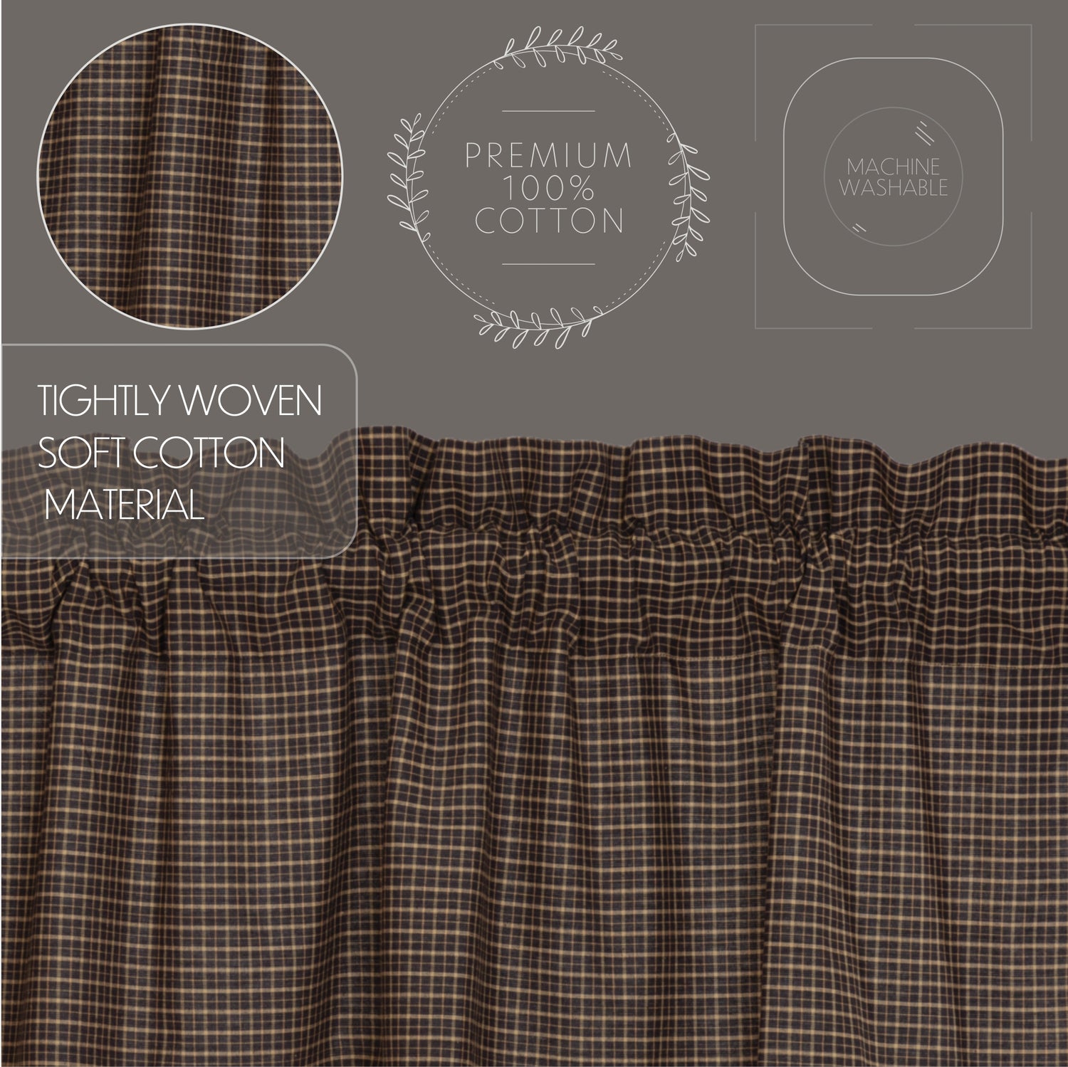 Kettle Grove Plaid Curtain Set