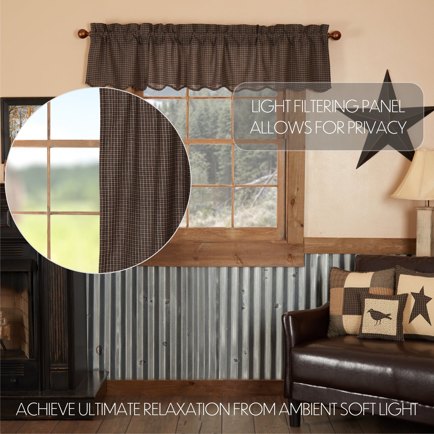 Kettle Grove Plaid Curtain Set