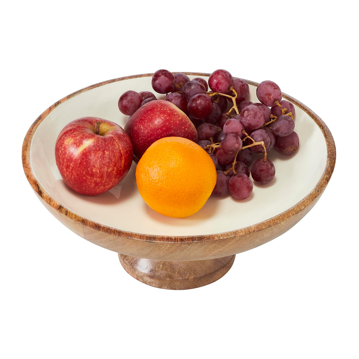 Natural with White Wooden Bowl 12x12x5.75