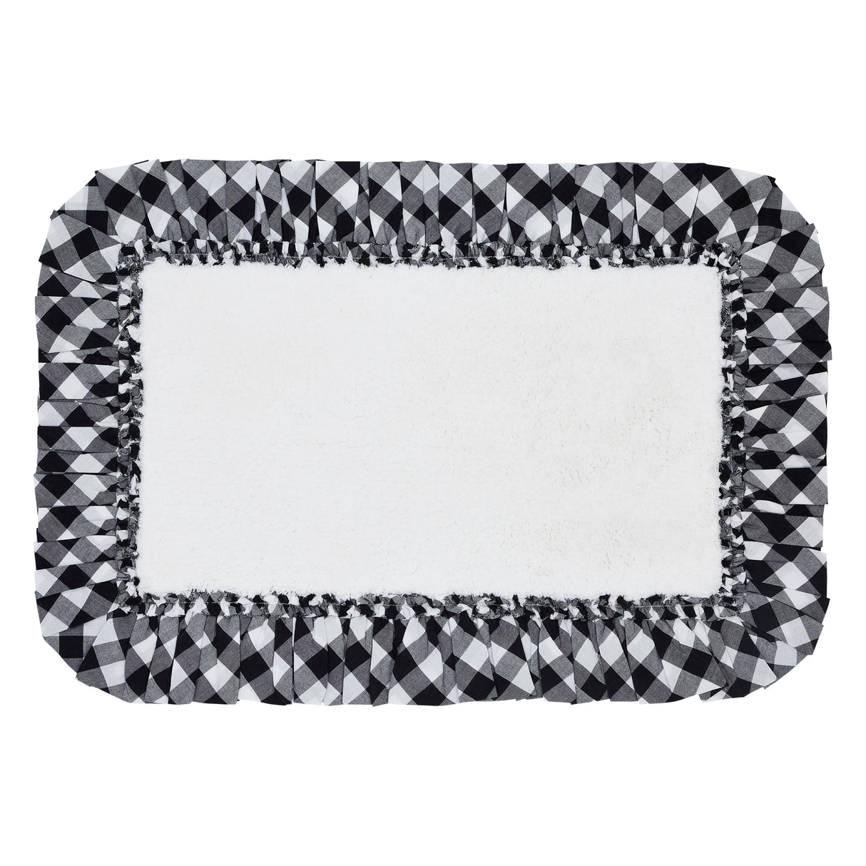 VHC Brands Annie Buffalo Check Country Black 2pc Bathhmat Set, 20x30 and 27x48