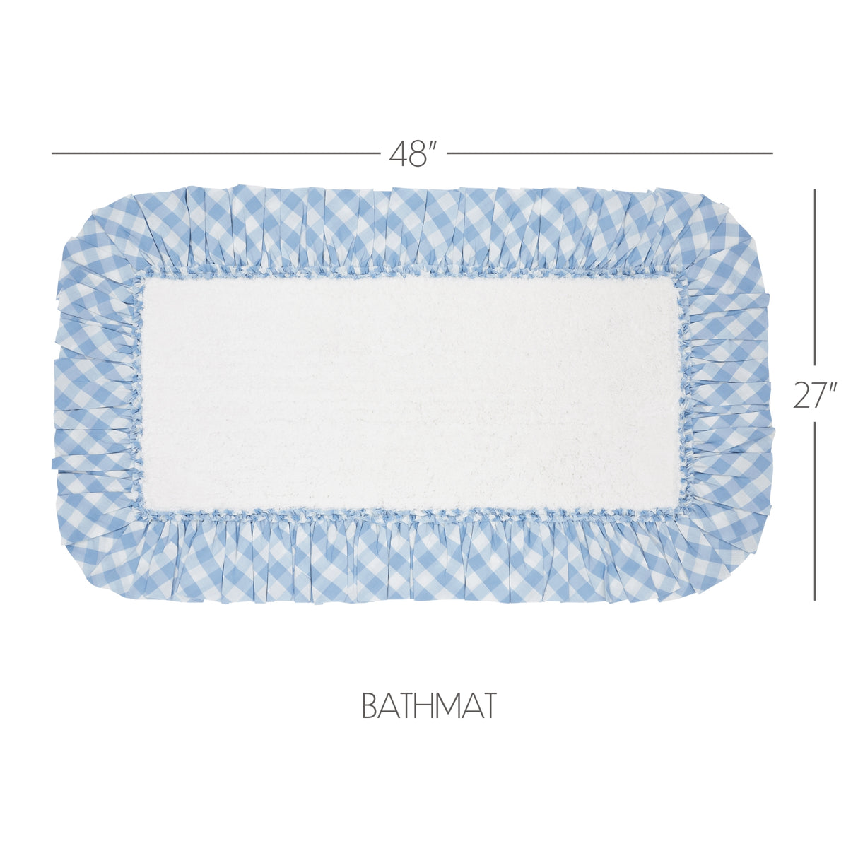 VHC Brands Annie Buffalo Check Dusk Blue 2pc Bathhmat Set, 20x30 and 27x48