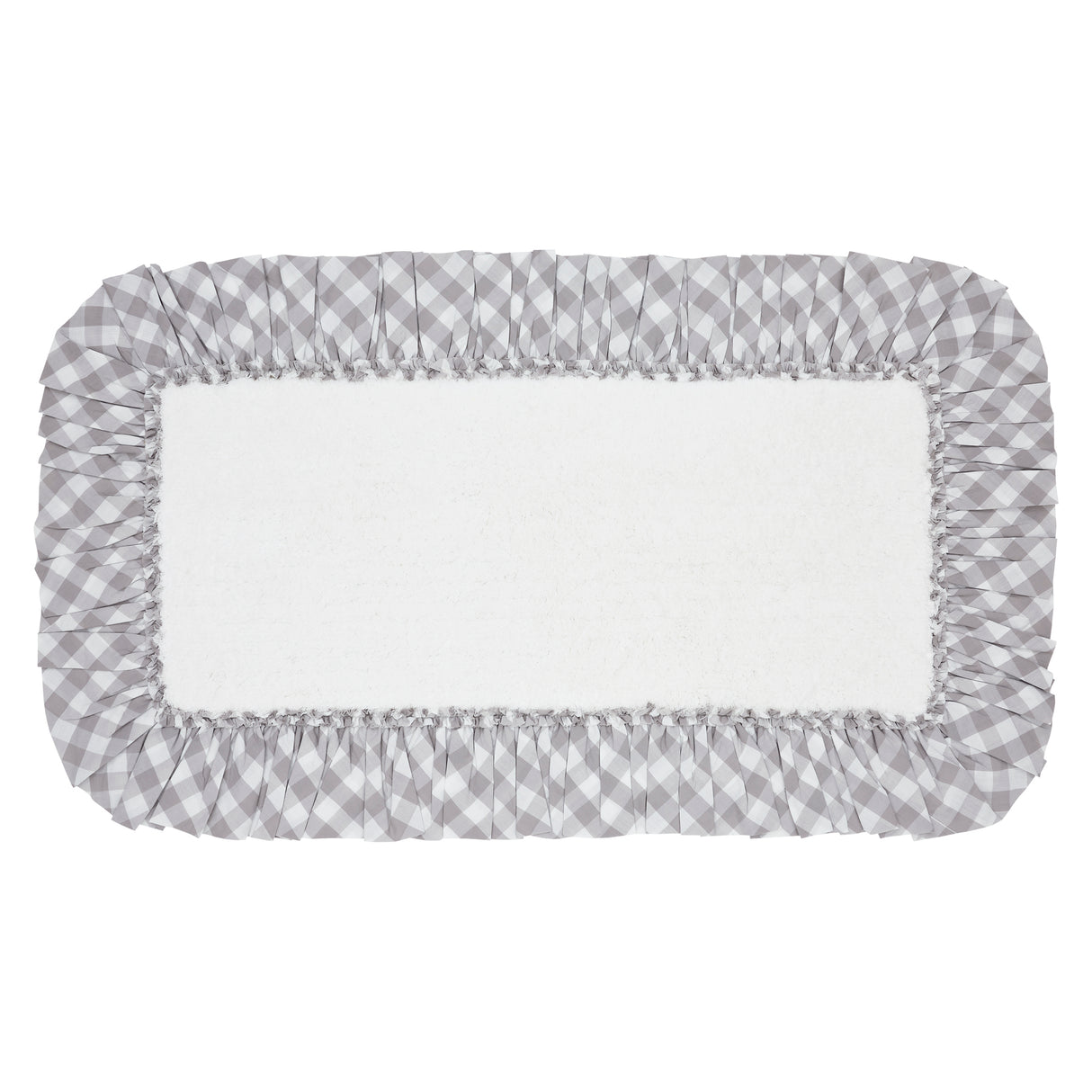 VHC Brands Annie Buffalo Check Ash Grey 2pc Bathhmat Set, 20x30 and 27x48
