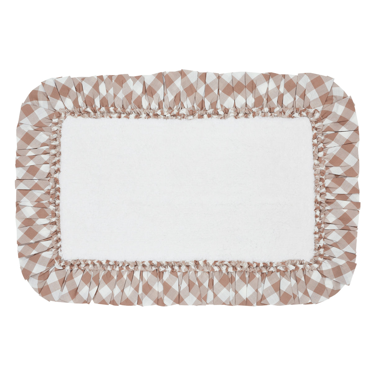VHC Brands Annie Buffalo Check Portabella 2pc Bathhmat Set, 20x30 and 27x48