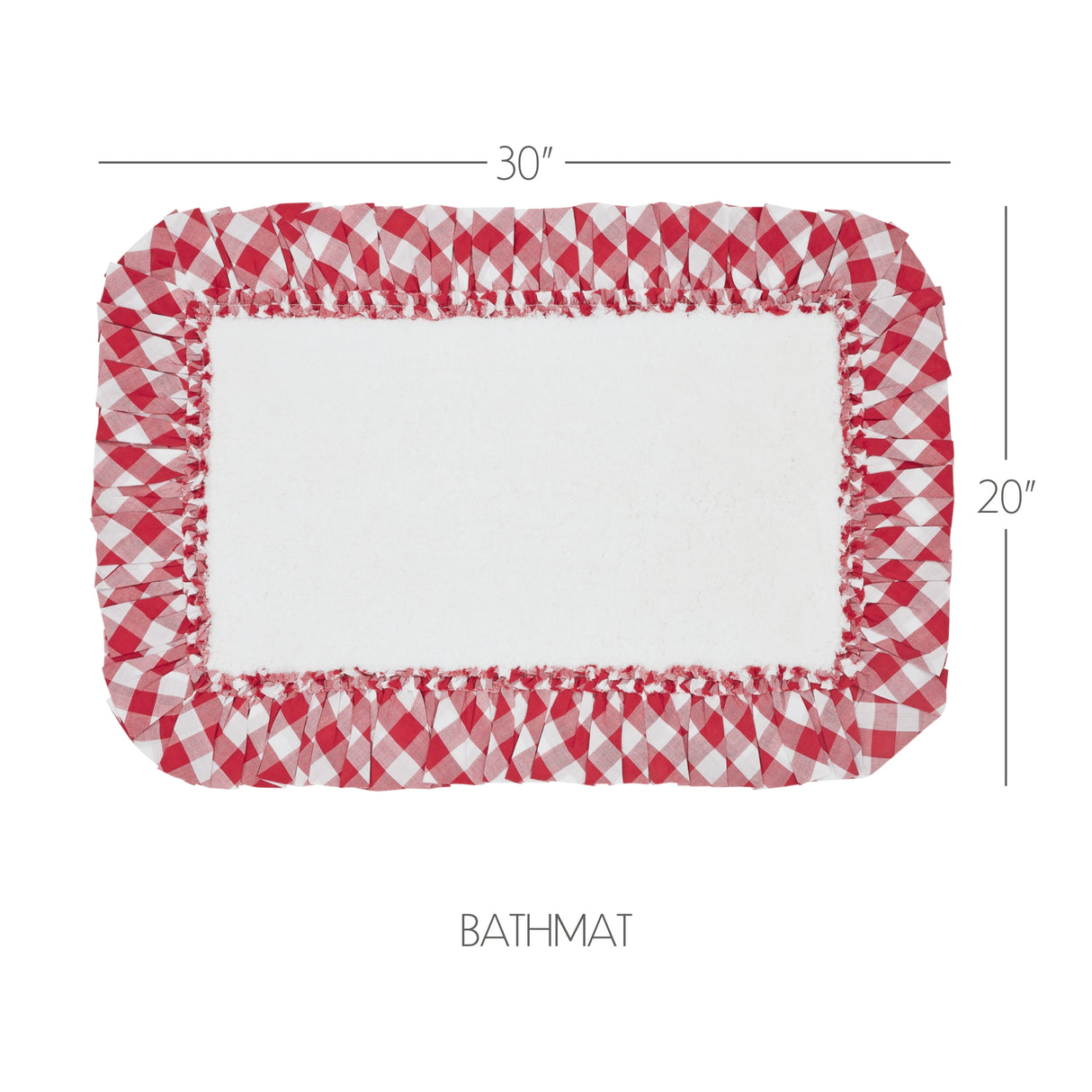 VHC Brands Annie Buffalo Check Country Red 2pc Bathhmat Set, 20x30 and 27x48