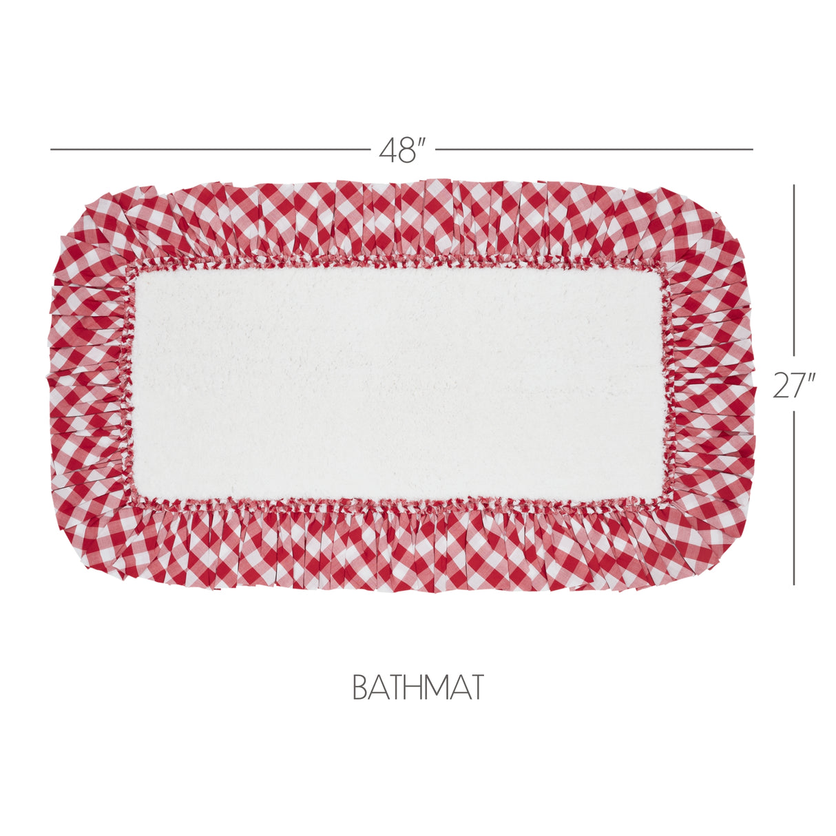 VHC Brands Annie Buffalo Check Country Red 2pc Bathhmat Set, 20x30 and 27x48