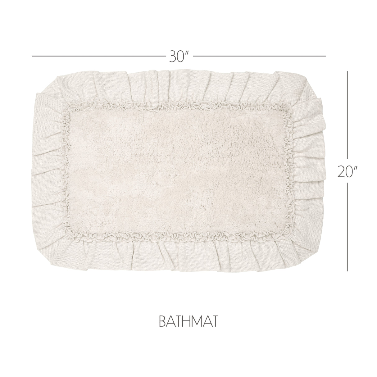 VHC Brands Burlap Antique White 2pc Bathhmat Set, 20x30 and 27x48