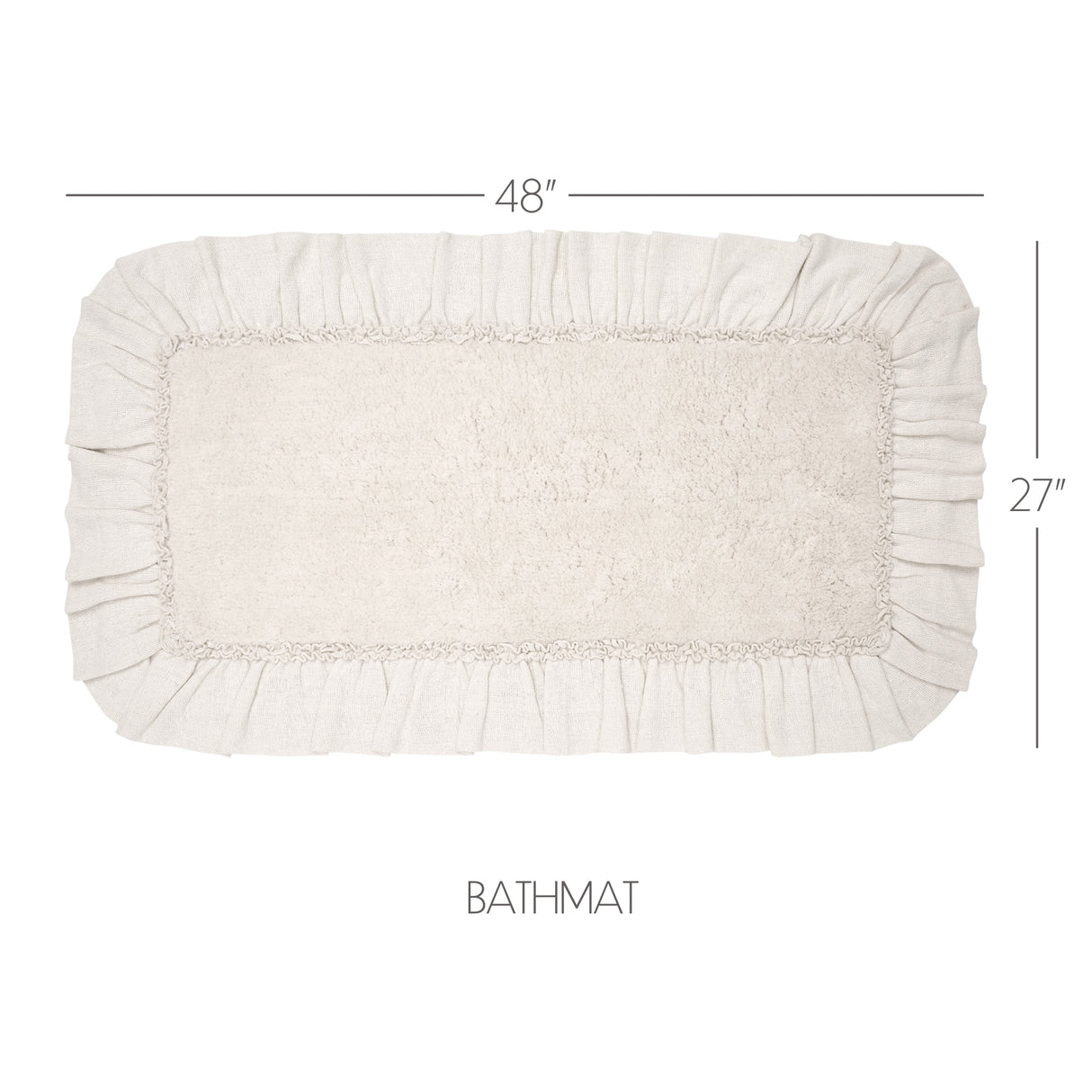 VHC Brands Burlap Antique White 2pc Bathhmat Set, 20x30 and 27x48