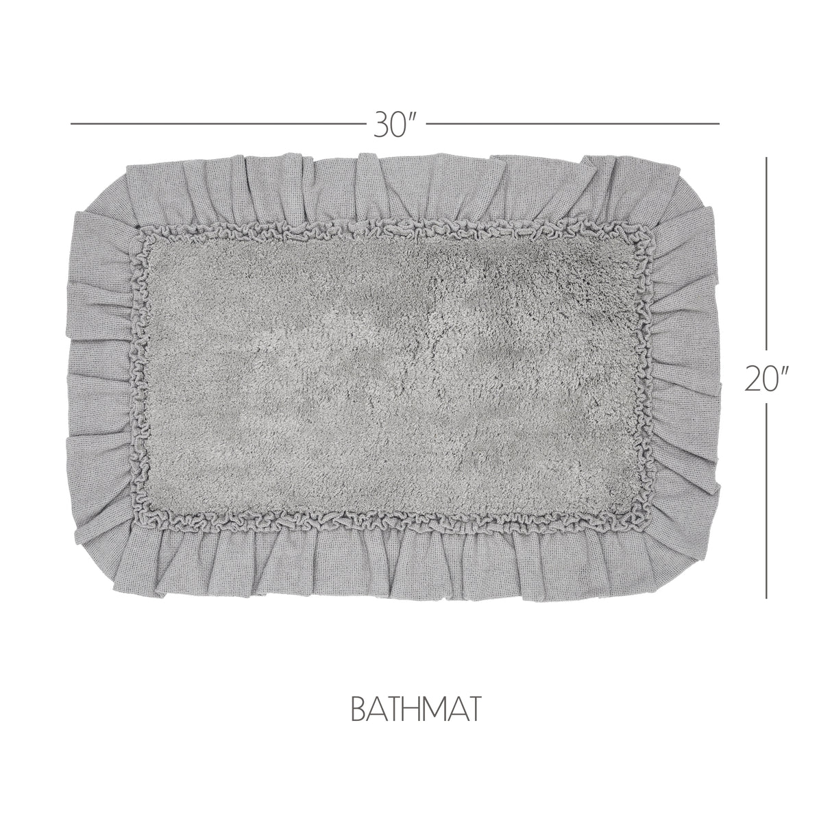 VHC Brands Burlap Dove Grey 2pc Bathhmat Set, 20x30 and 27x48
