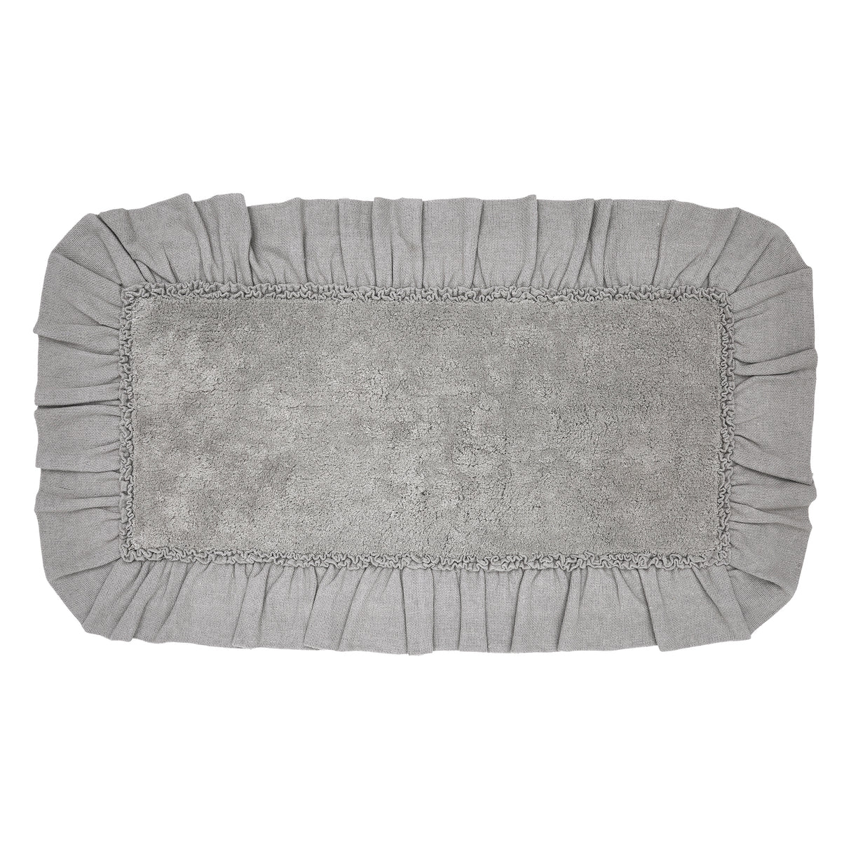 VHC Brands Burlap Dove Grey 2pc Bathhmat Set, 20x30 and 27x48