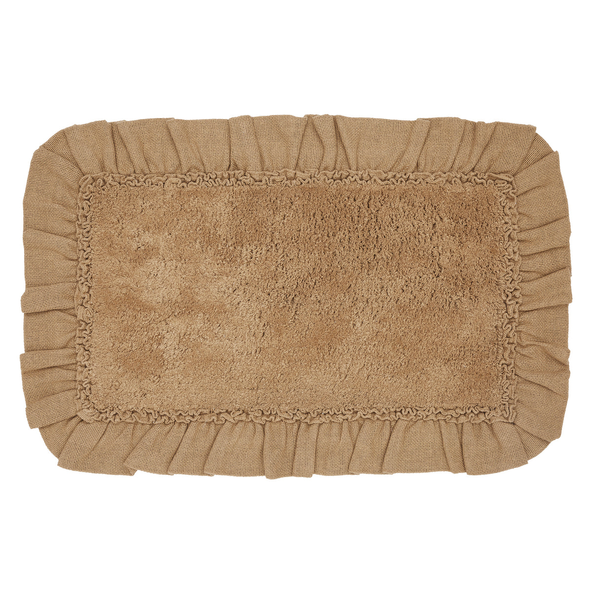 VHC Brands Burlap Natural 2pc Bathhmat Set, 20x30 and 27x48