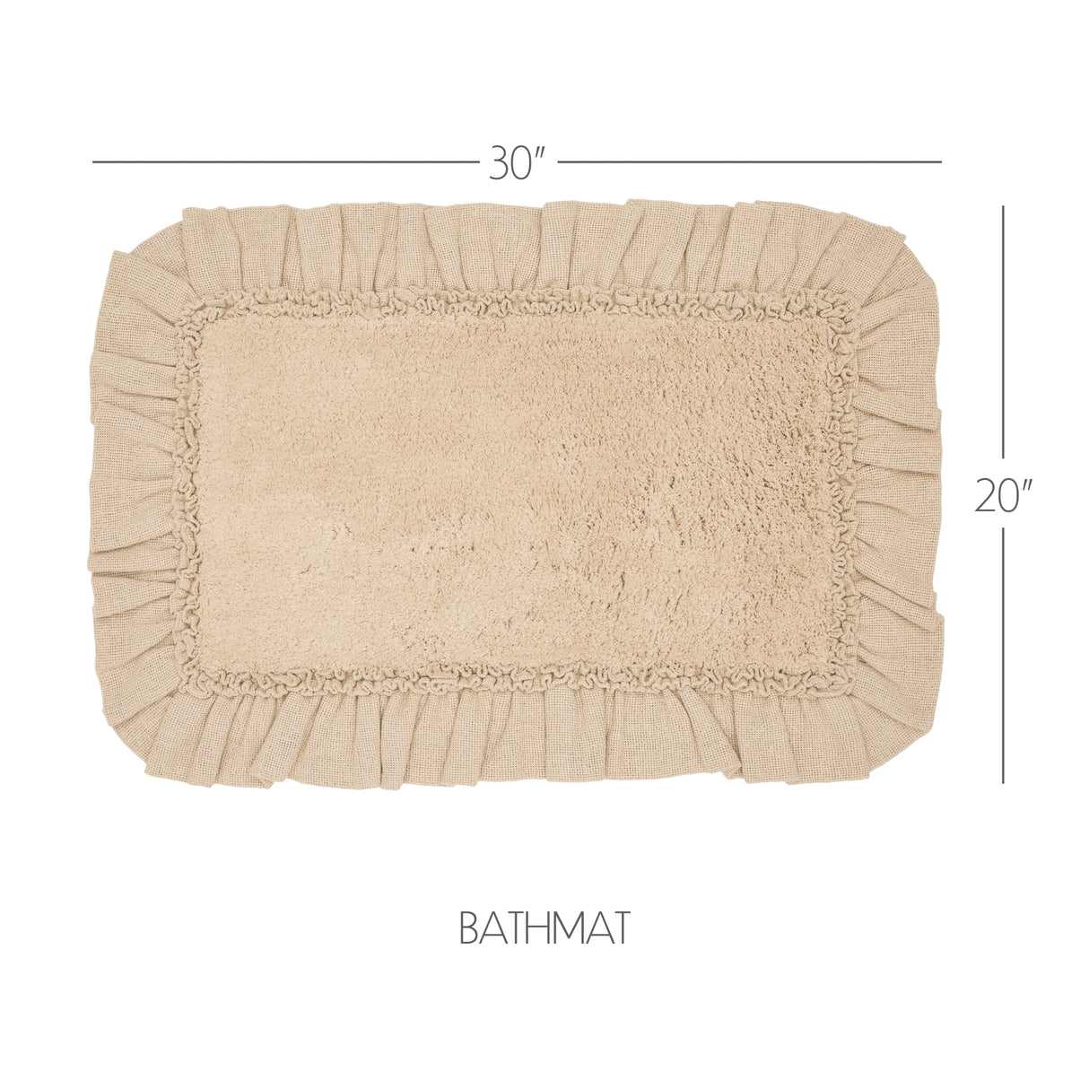 VHC Brands Burlap Vintagew Tan 2pc Bathhmat Set, 20x30 and 27x48