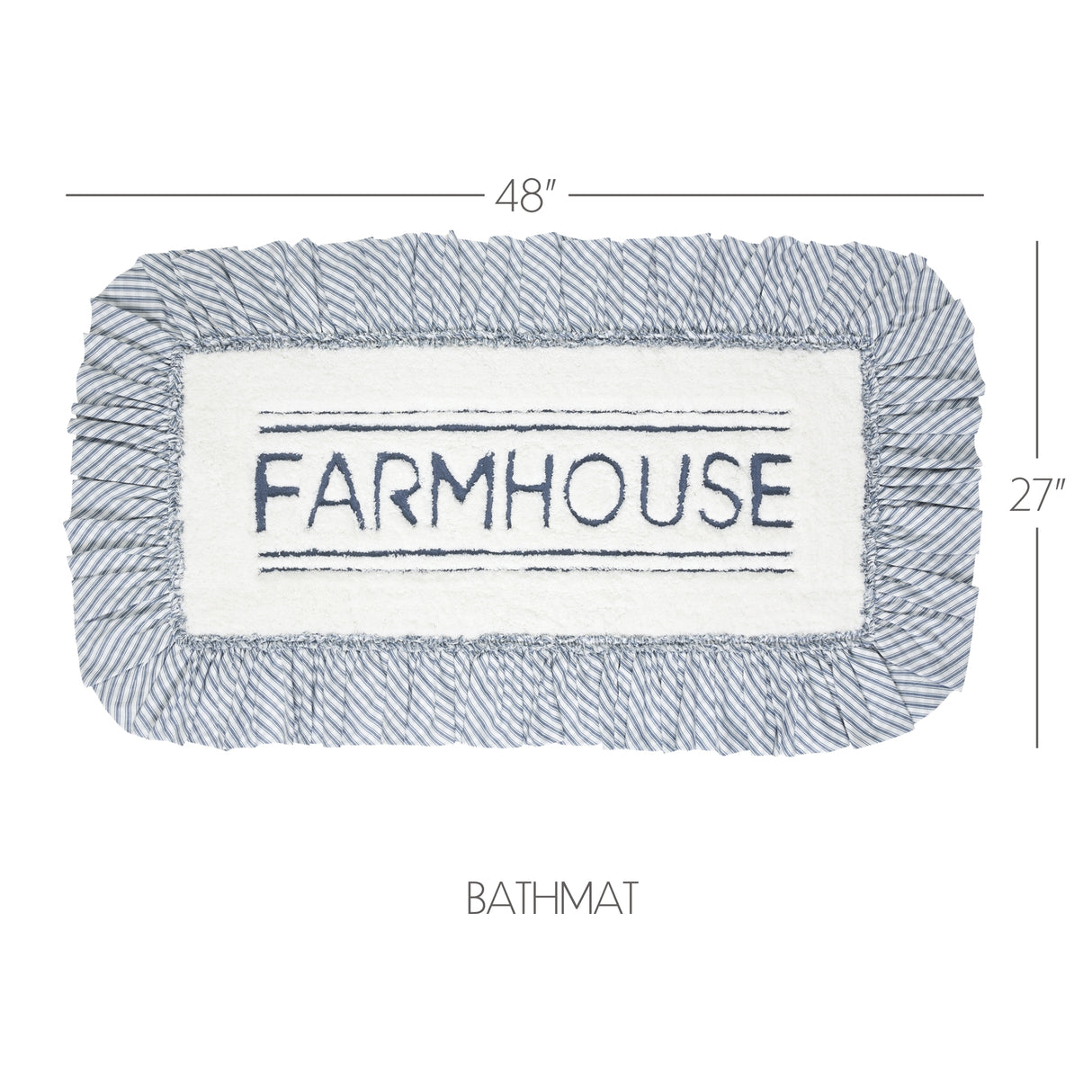 VHC Brands Sawyer Mill Blue 2pc Bathhmat Set, 20x30 and 27x48