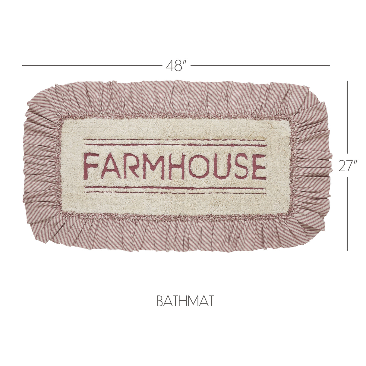 VHC Brands Sawyer Mill Red 2pc Bathhmat Set, 20x30 and 27x48