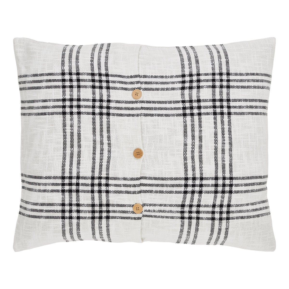 Black Plaid Standard Sham 21x27, Set of 2