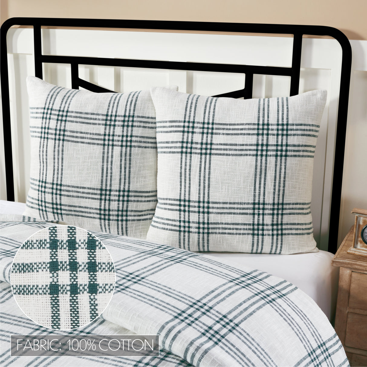 Plaid Fabric Euro Sham 26x26