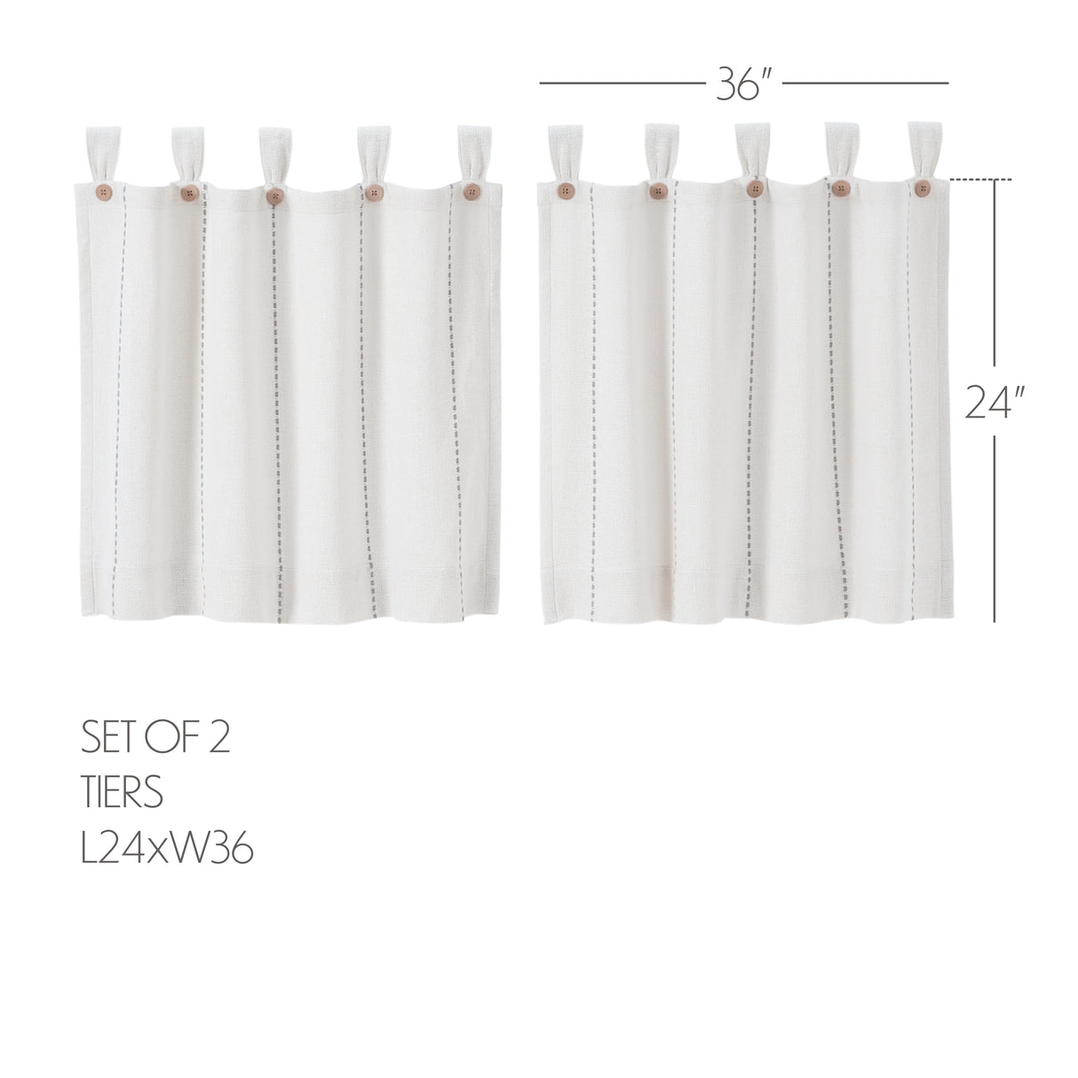 Stitched Burlap Curtain Set