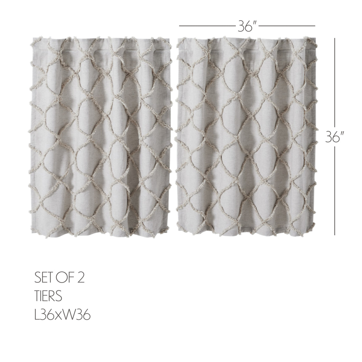 Frayed Lattice Curtain Set