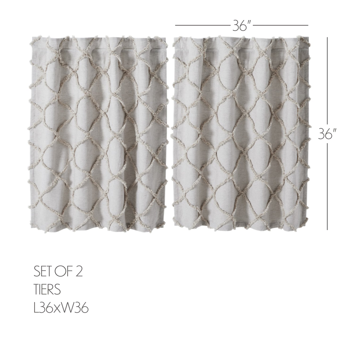 Frayed Lattice Curtain Set