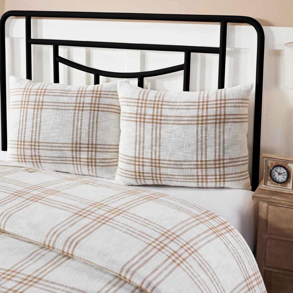 Wheat Plaid Standard Sham 21x27, Set of 2