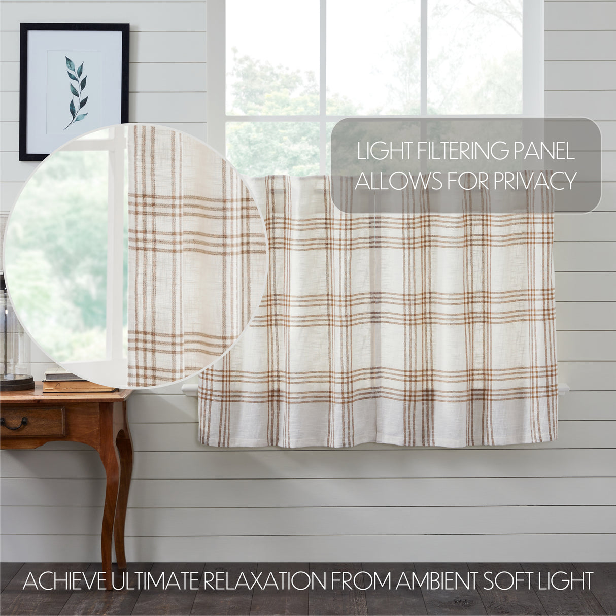 Wheat Plaid Curtain Set