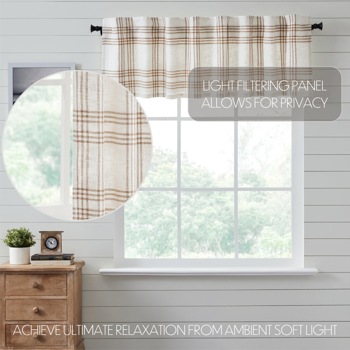Wheat Plaid Curtain Set