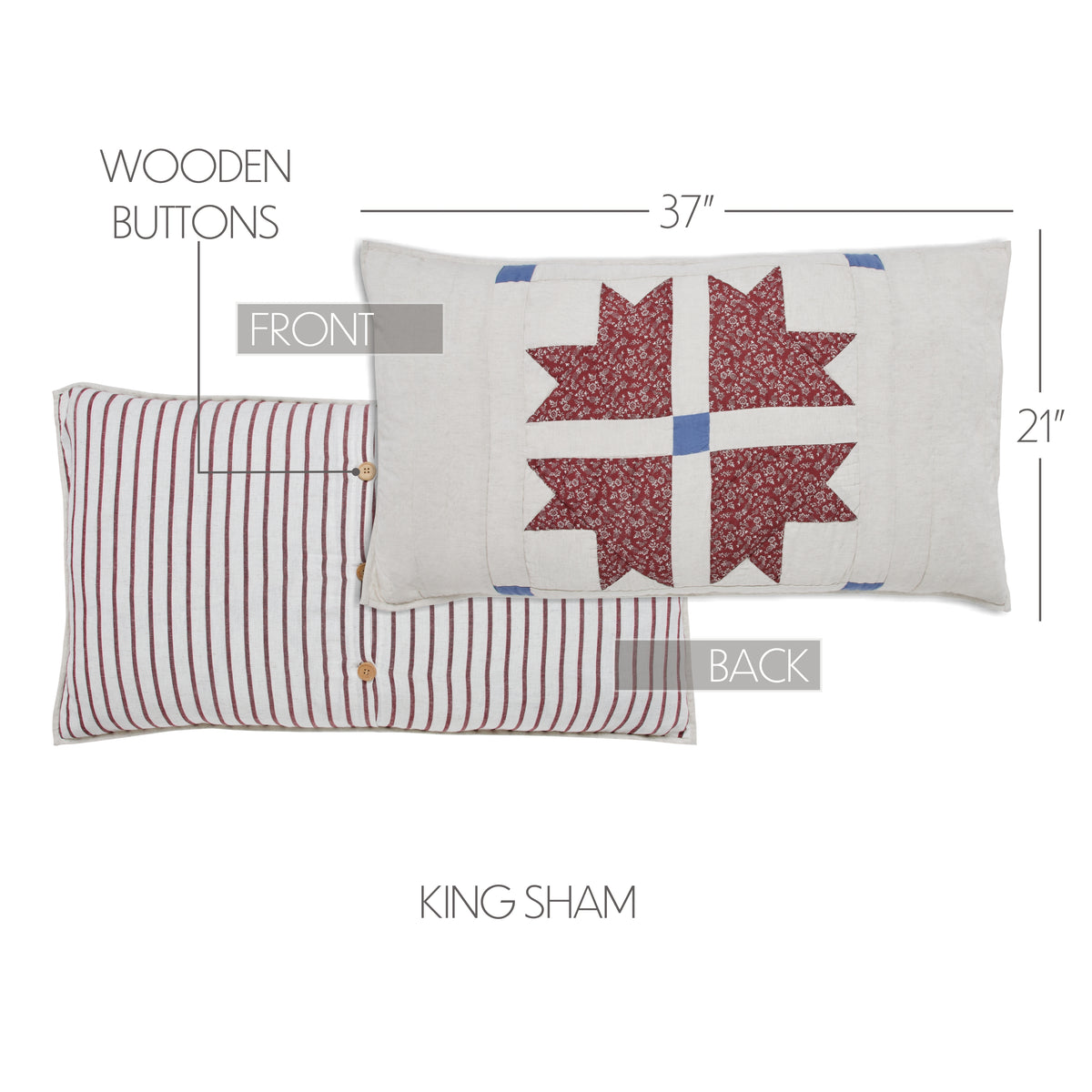 Celebration King Sham 21x37, Set of 2