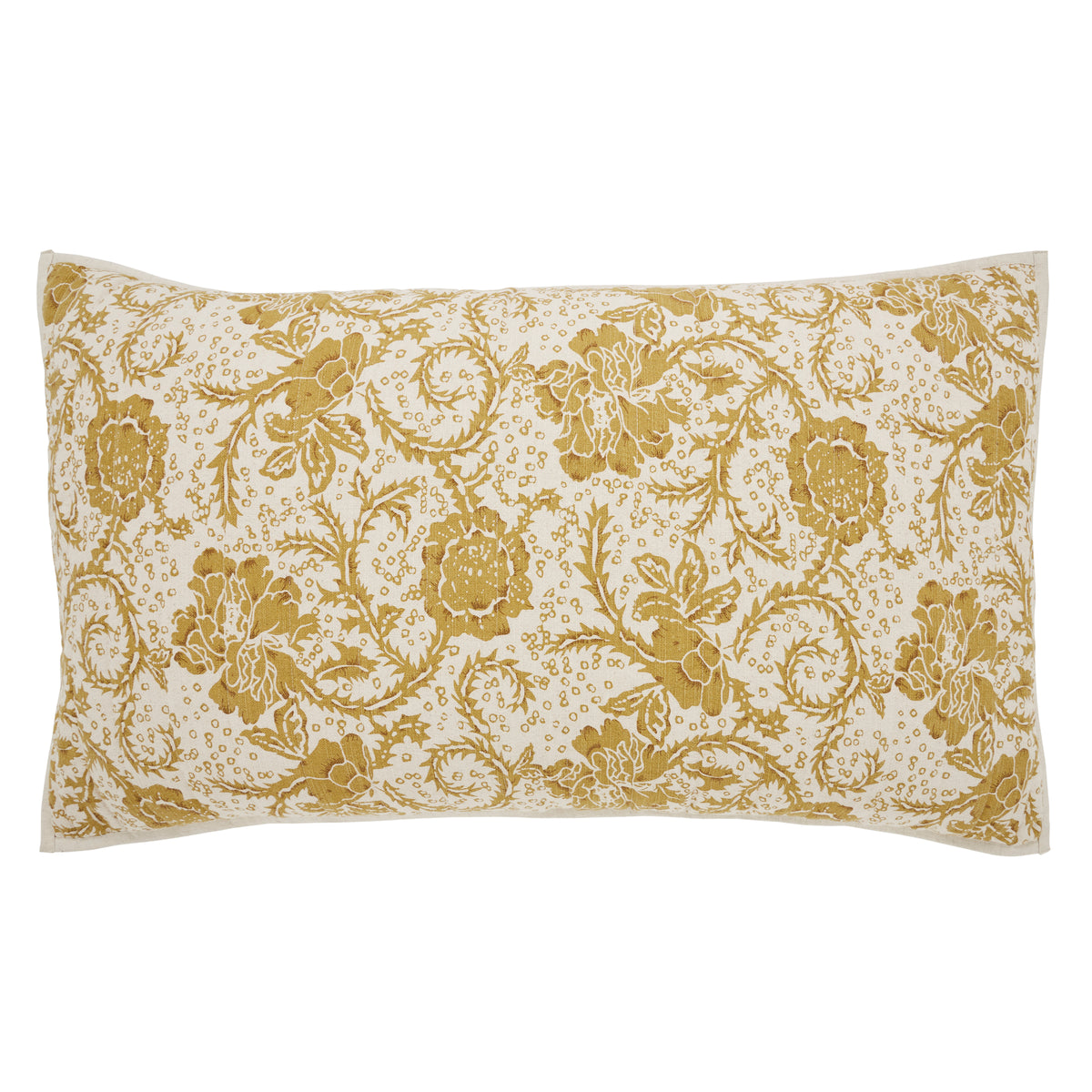 Dorset Gold Floral King Sham 21x37, Set of 2