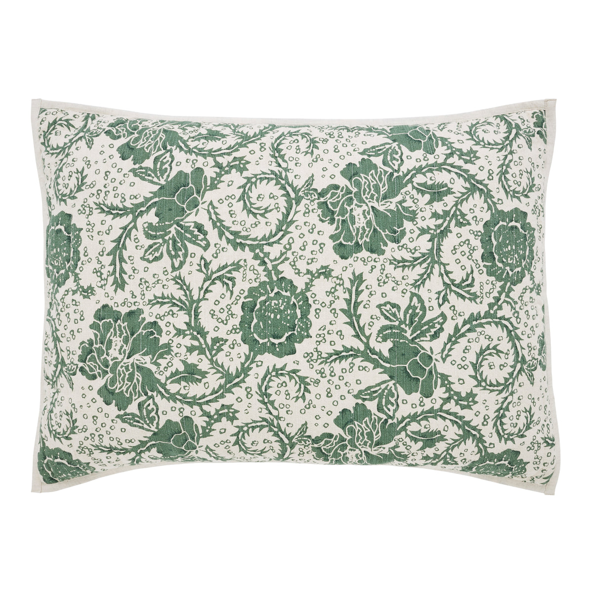 Dorset Green Floral Standard Sham 21x27, Set of 2