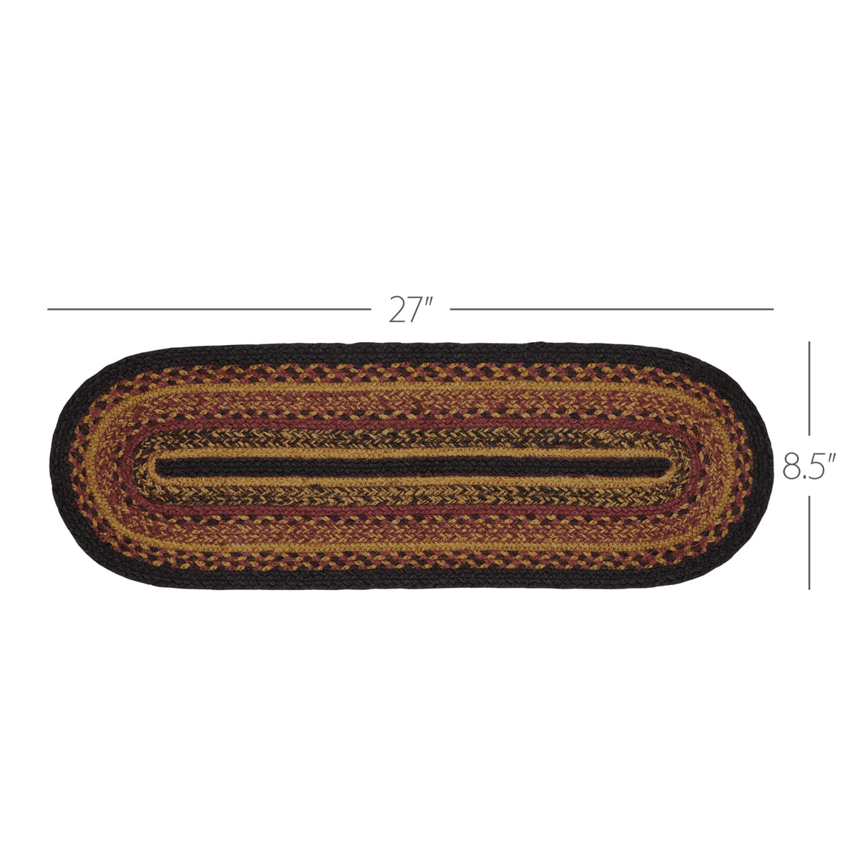 Heritage Farms Jute Stair Tread Oval Latex 8.5x27, Set of 7
