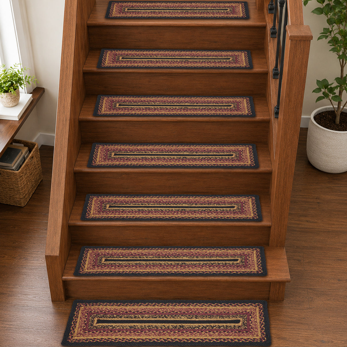Heritage Farms Jute Stair Tread Rect Latex 8.5x27, Set of 7