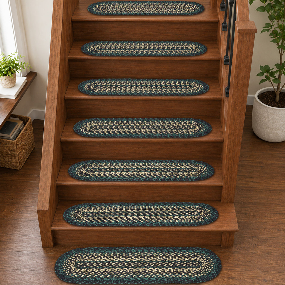 Pine Grove Jute Stair Tread Oval Latex 8.5x27, Set of 7