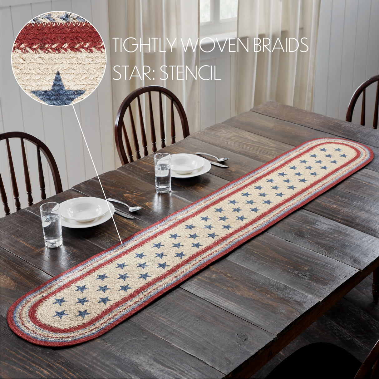 Celebration Stone Blue 13x72 Table Runner & 6 pc 10x15 Placemat Set