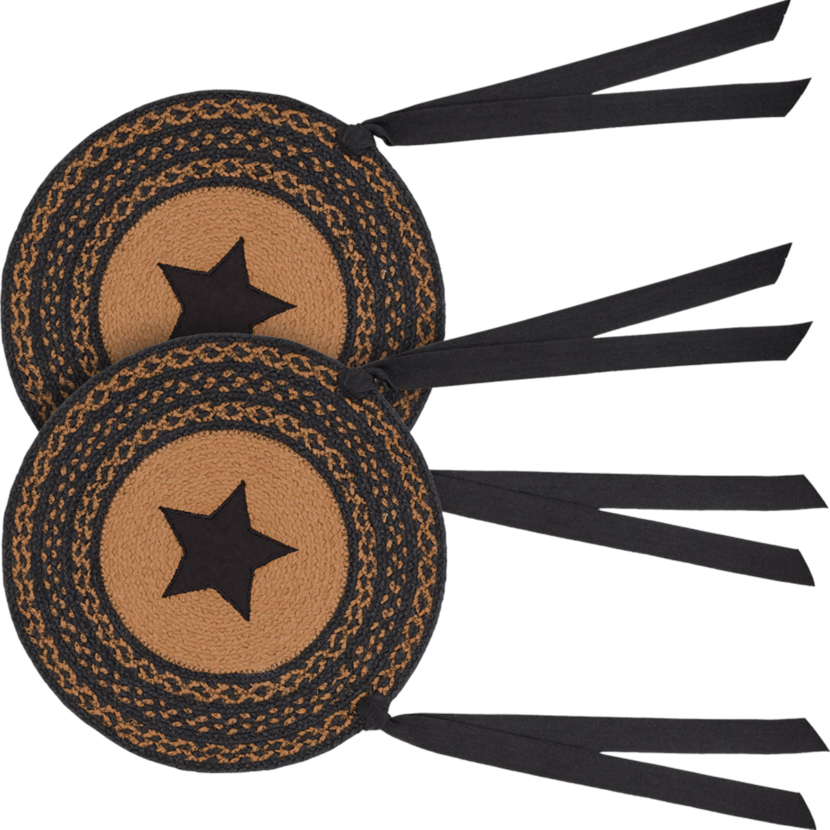 Farmhouse Star 15 Inch Jute Chair Pad