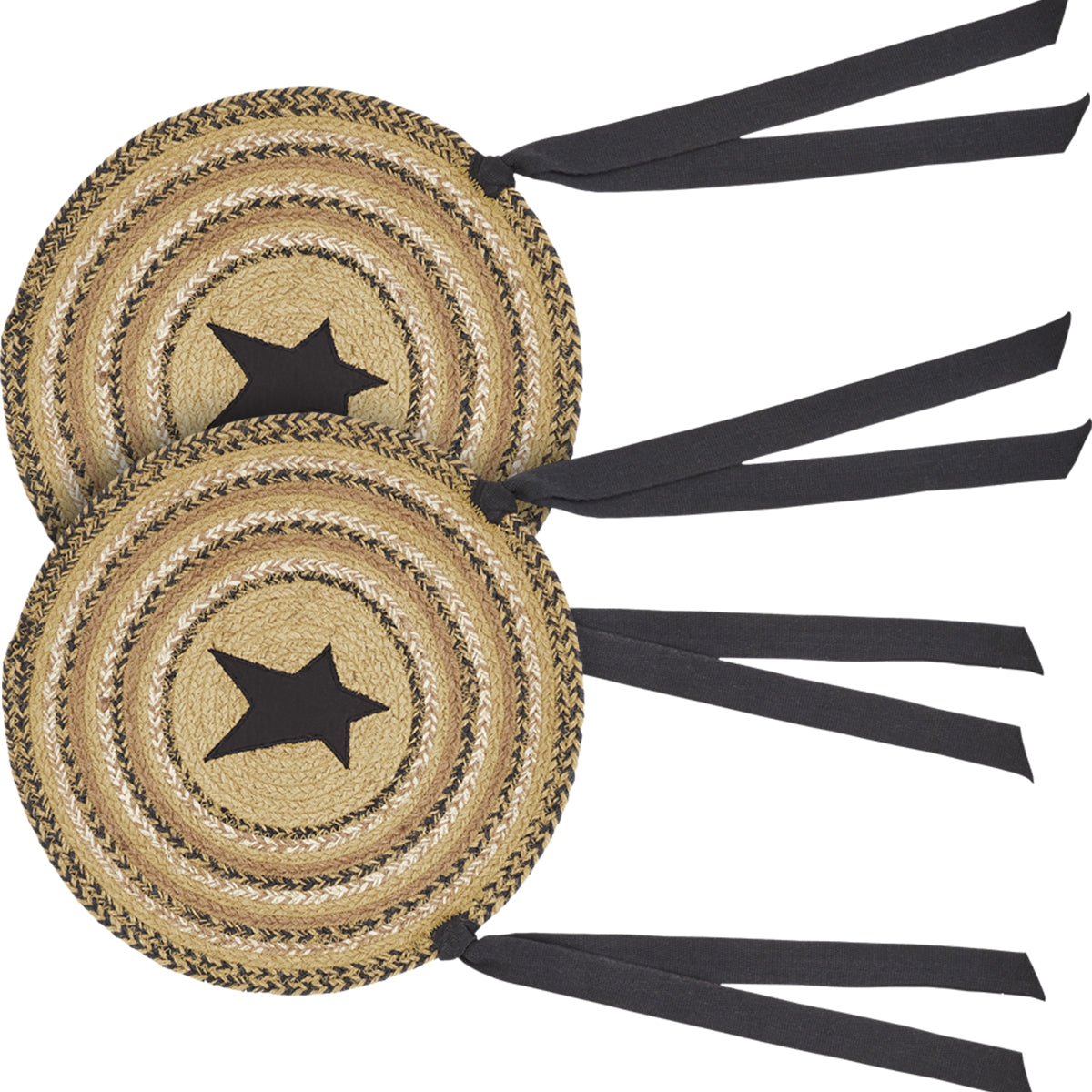 Kettle Grove 15 Inch Applique Star Jute Chair Pad