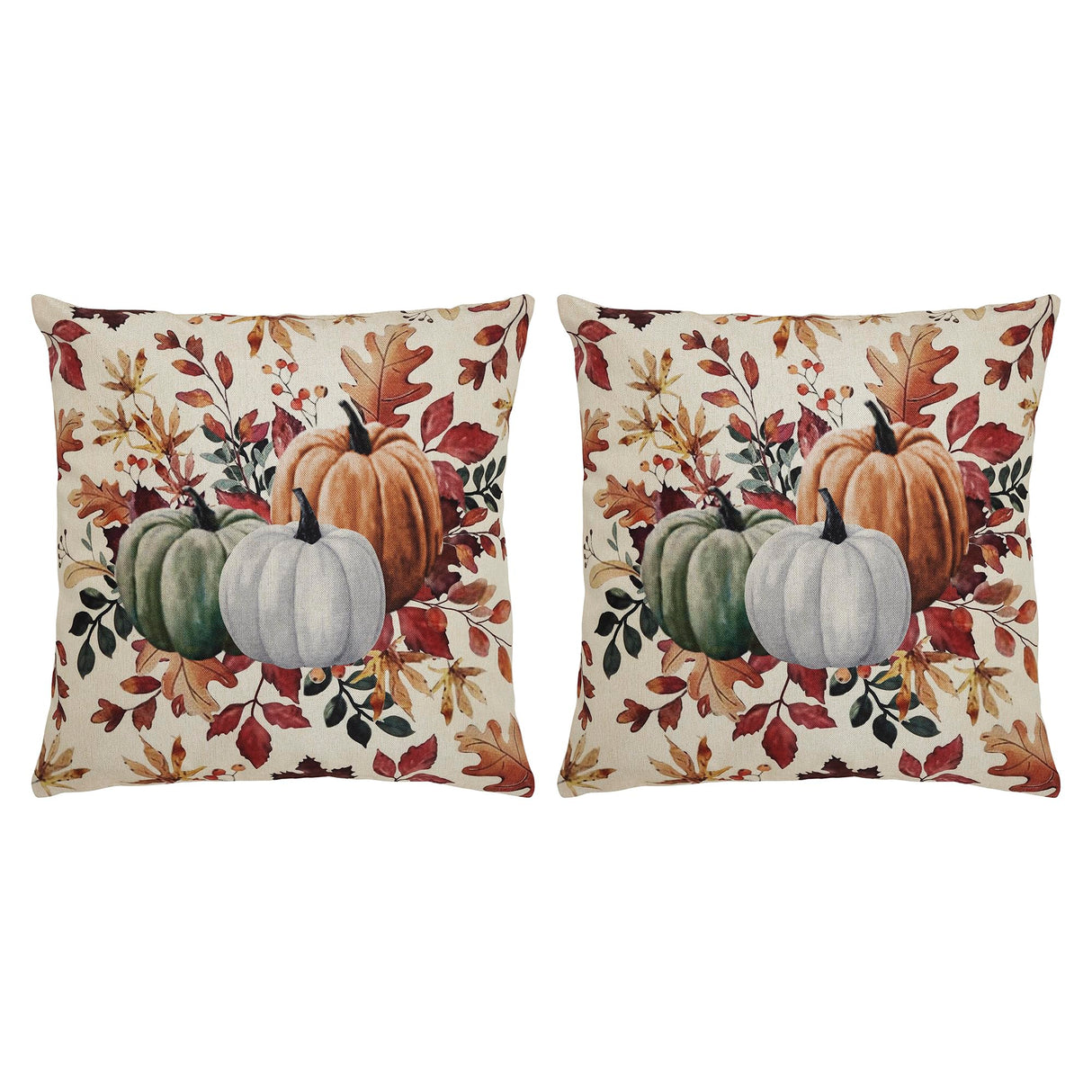 Pumpkin Floral Pillow Cover Set of 2 20Lx20W