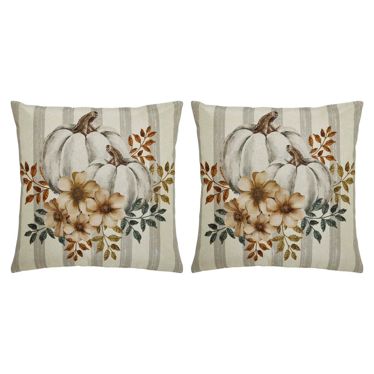 Farmhouse Pumpkin Pillow Cover Set of 2 18Lx18W