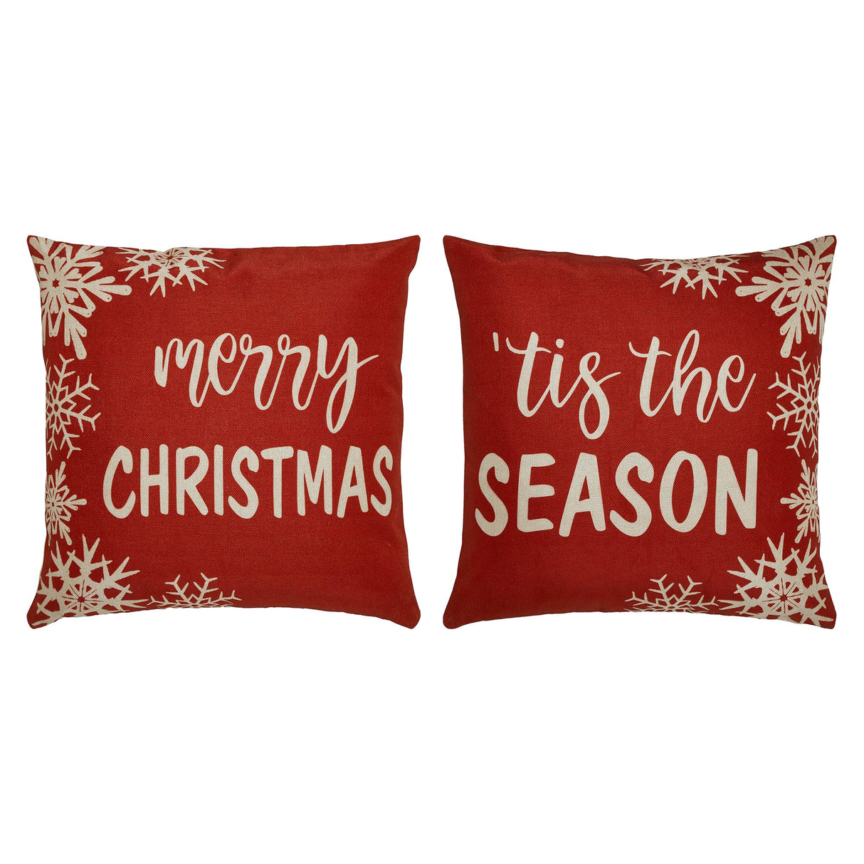 Merry Christmas Pillow Cover Set of 2 16Lx16W