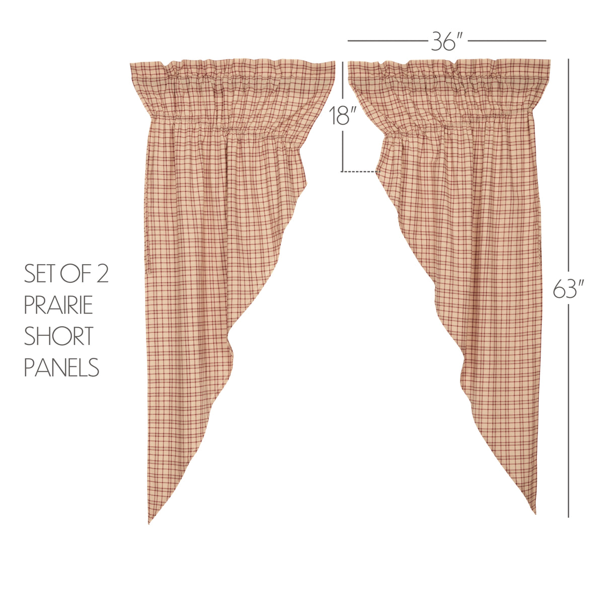Tacoma Prairie Short Panel Set of 2 63x36x18