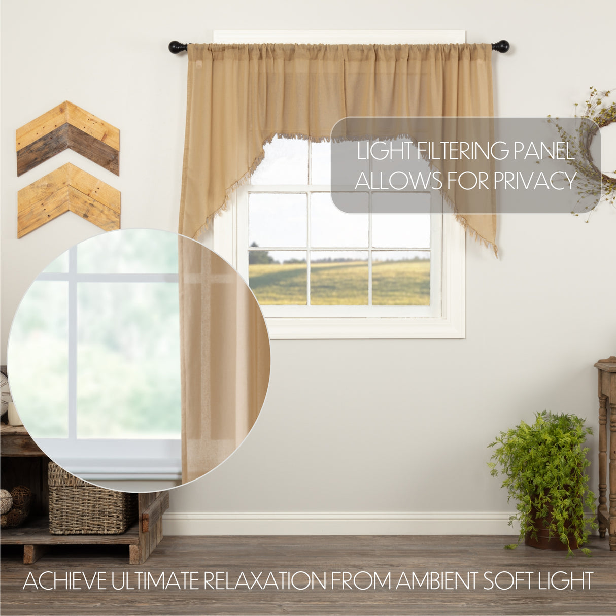 Tobacco Cloth Curtain Set