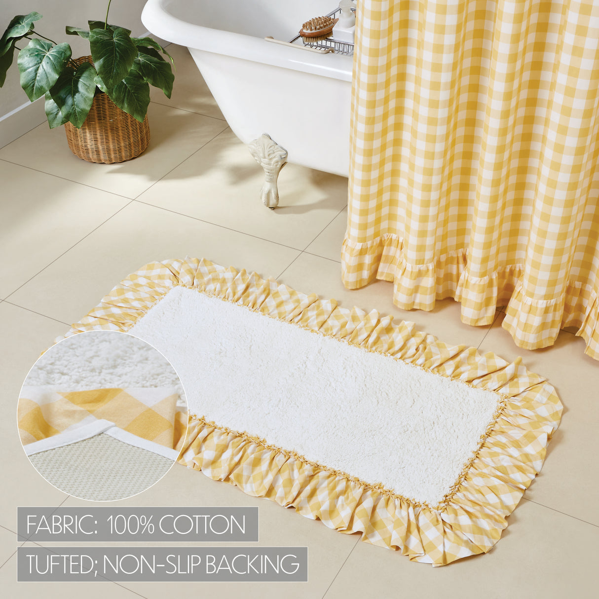 Annie Buffalo Yellow Check Bathmat 27x48