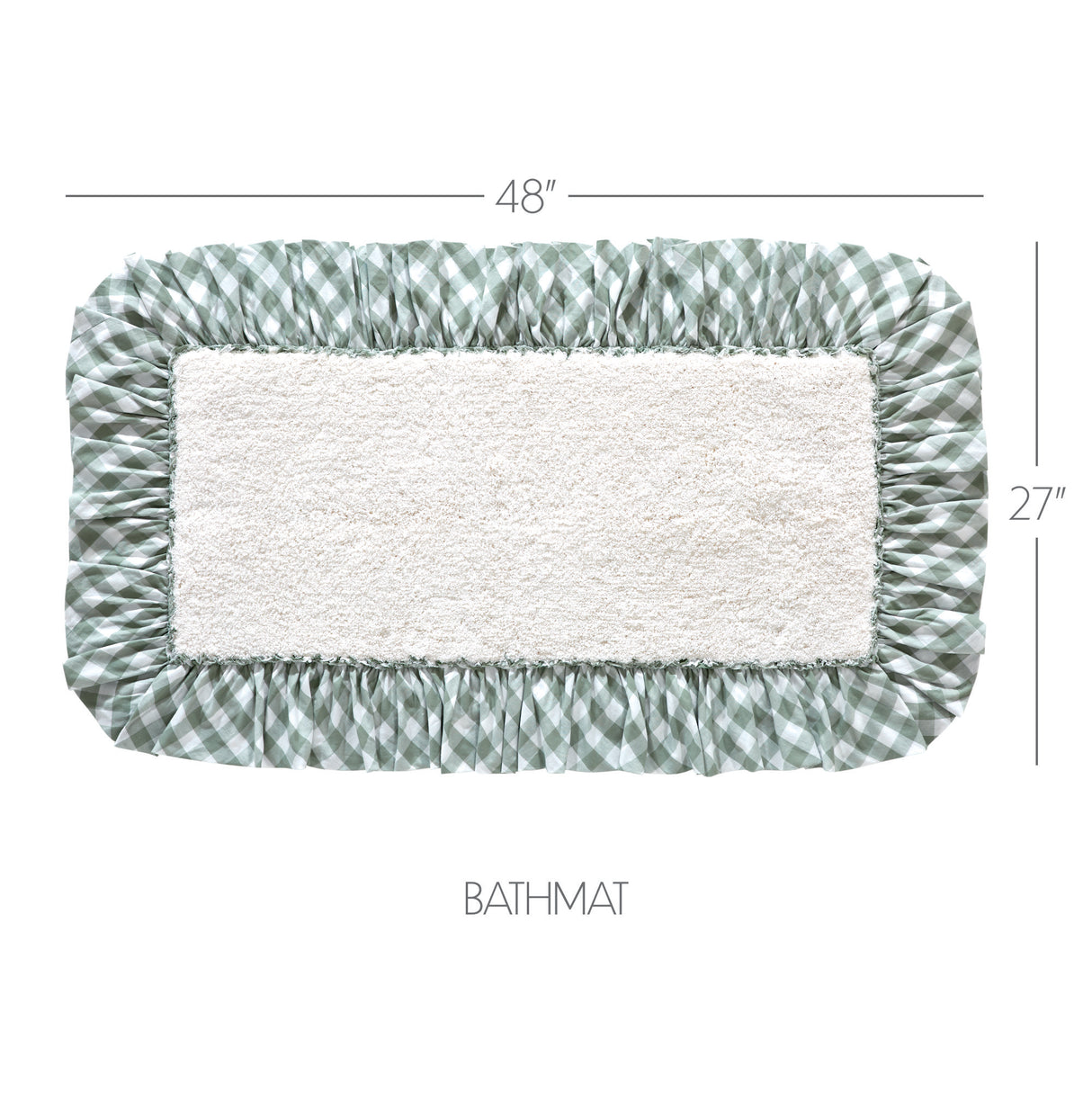 VHC Brands Annie Buffalo Check Sage Green 2pc Bathhmat Set, 20x30 and 27x48
