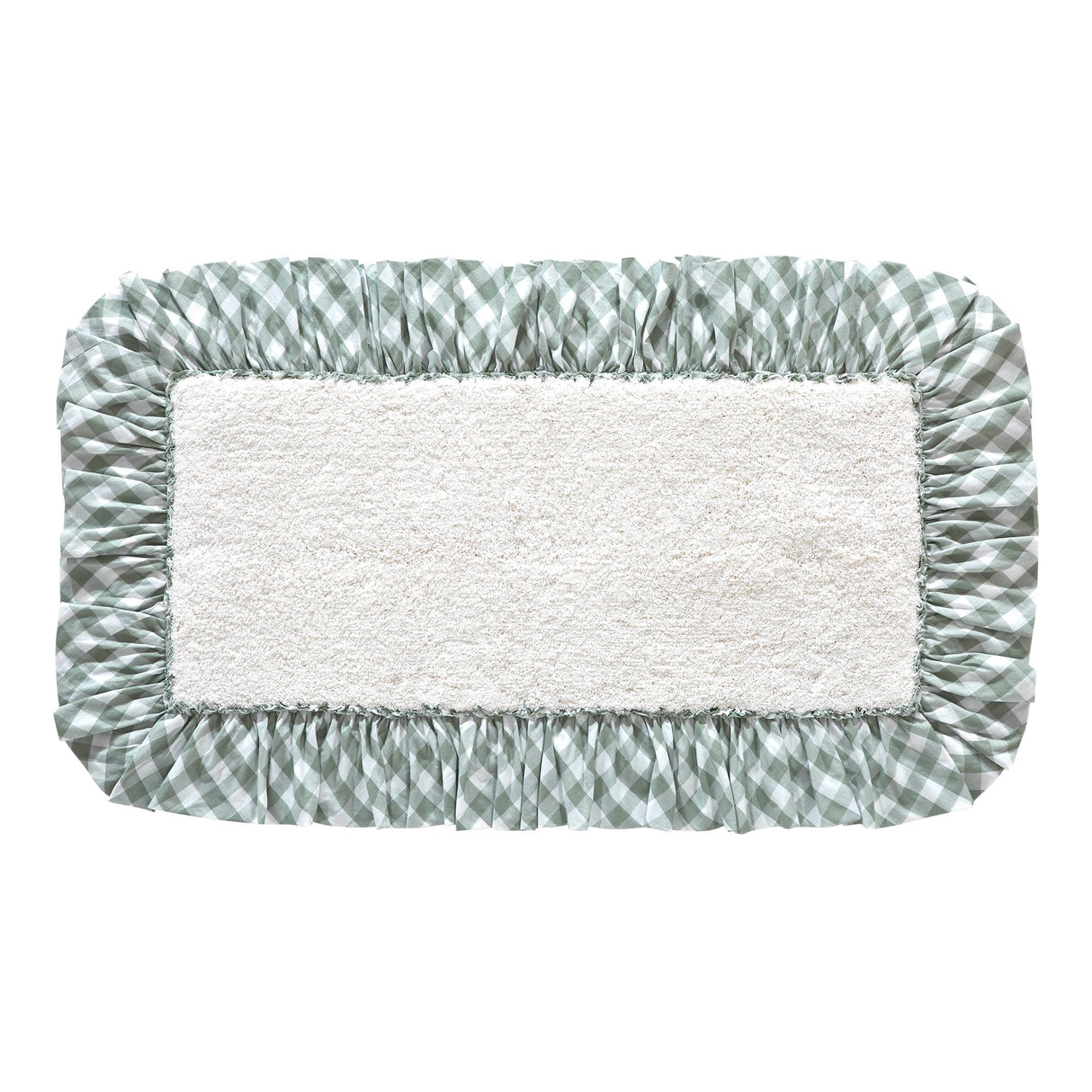 VHC Brands Annie Buffalo Check Sage Green 2pc Bathhmat Set, 20x30 and 27x48