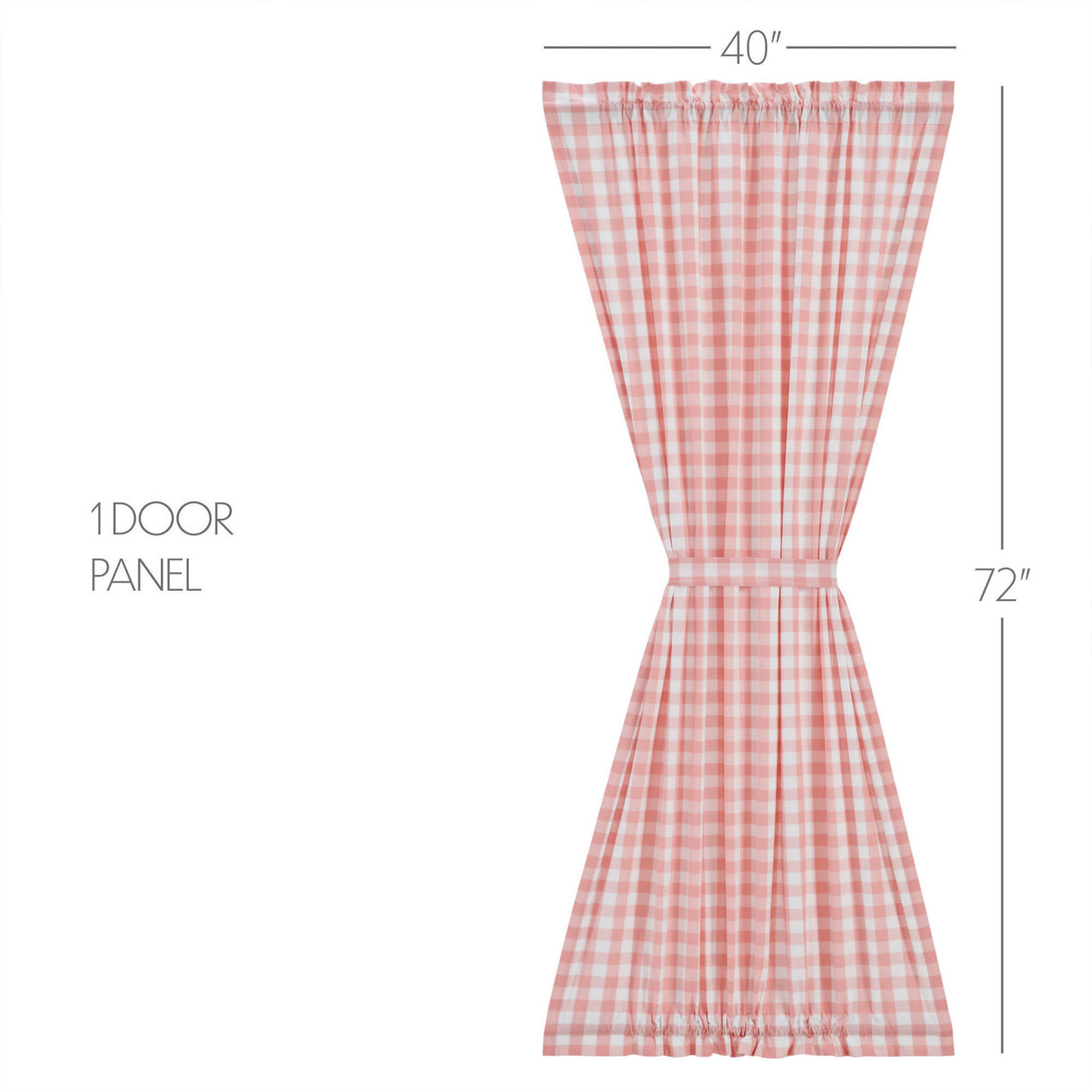 Annie Buffalo Coral Check Door Panel 72x40