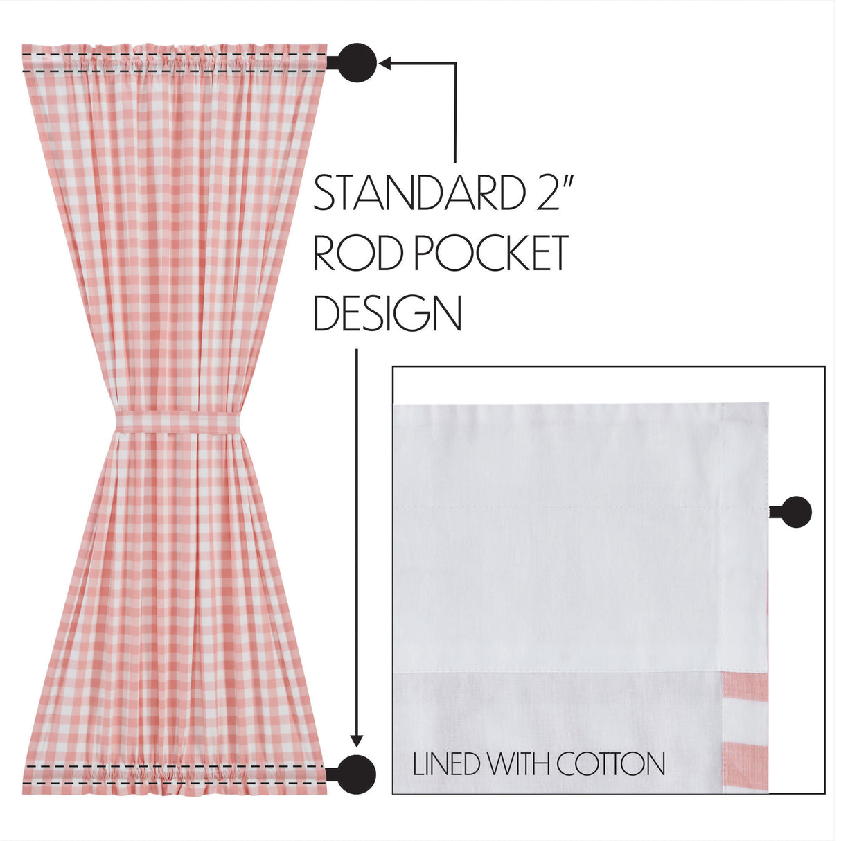 Annie Buffalo Coral Check Door Panel 72x40